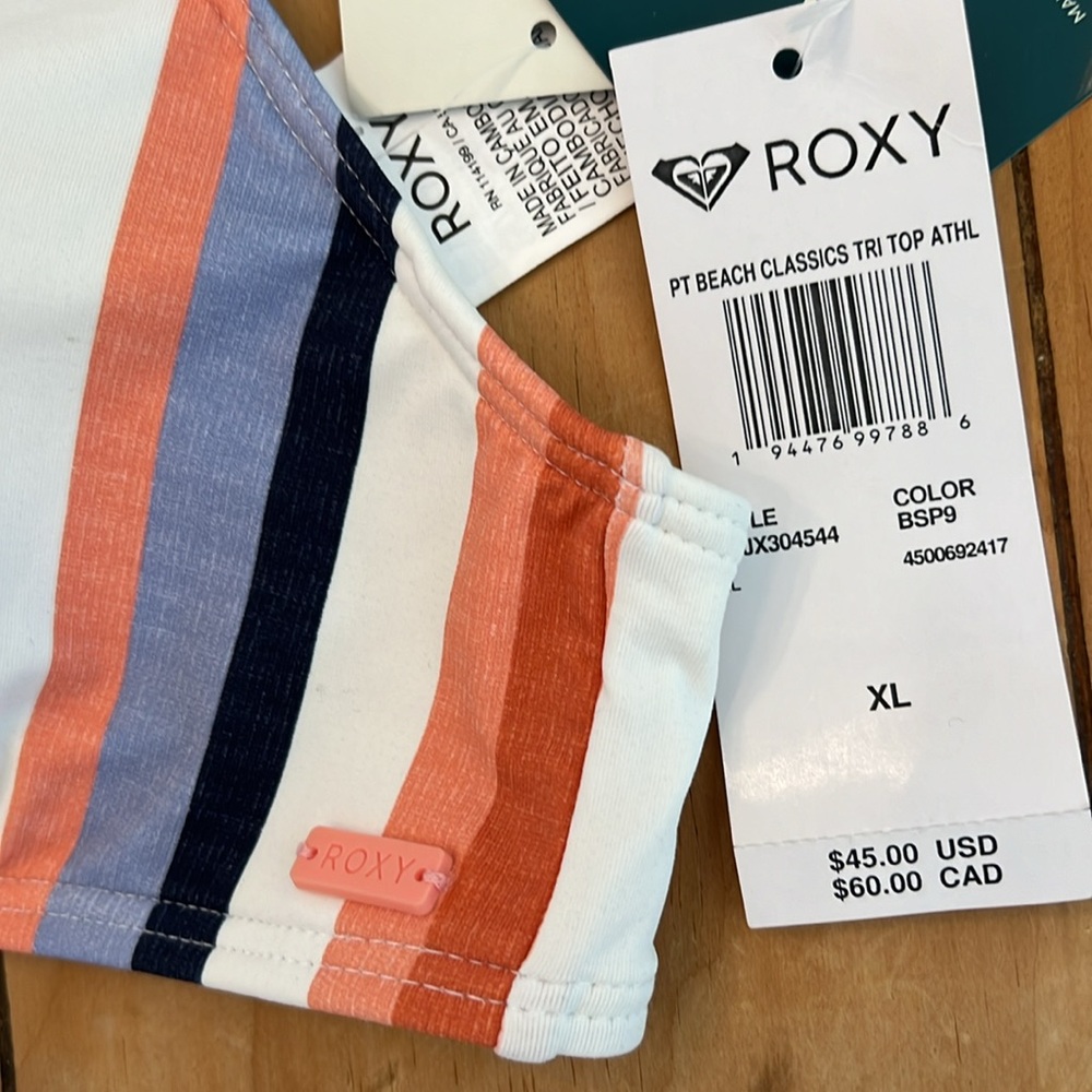 Roxy Beach Classics Athletic Triangle Stripe Biki… - image 4